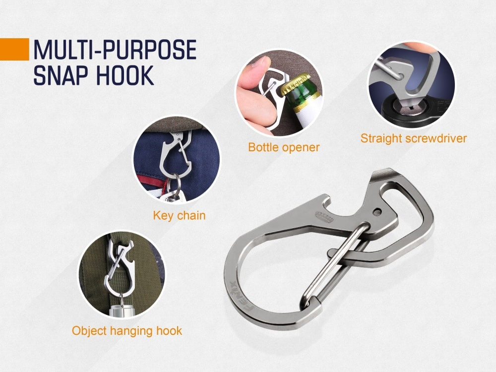 Fenix ALB-20 titanium multi-purpose snap hook thumbnail
Fenix ALB-20 snap hook tools and functions overview
Fenix ALB-20 snap hook multi-purpose use demonstration
Fenix ALB-20 snap hook TC4 titanium material and design
Fenix ALB-20 snap hook product packaging