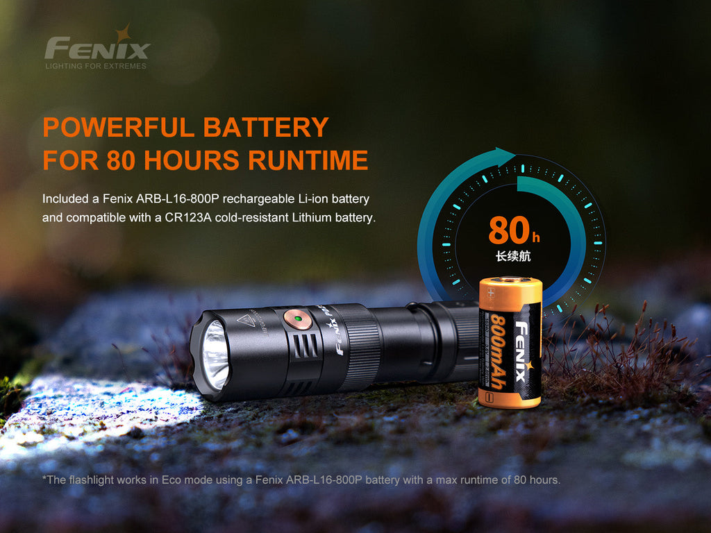 Fenix PD25R rechargeable LED flashlight thumbnail
Fenix PD25R flashlight size comparison
Fenix PD25R rechargeable LED flashlight main product view
Fenix PD25R flashlight battery level indicator display
Fenix PD25R flashlight two-way pocket clip closeup
Fenix PD25R flashlight with 16340 rechargeable battery
Fenix PD25R flashlight IP68 waterproof demonstration
Fenix PD25R flashlight special features overview
Fenix PD25R flashlight USB-C charging port animation
Fenix PD25R flashlight tactical tail switch close
