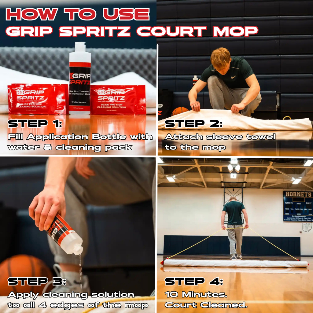 Grip Spritz GlidePro Court Mop | Court Cleaning Solution Refill
